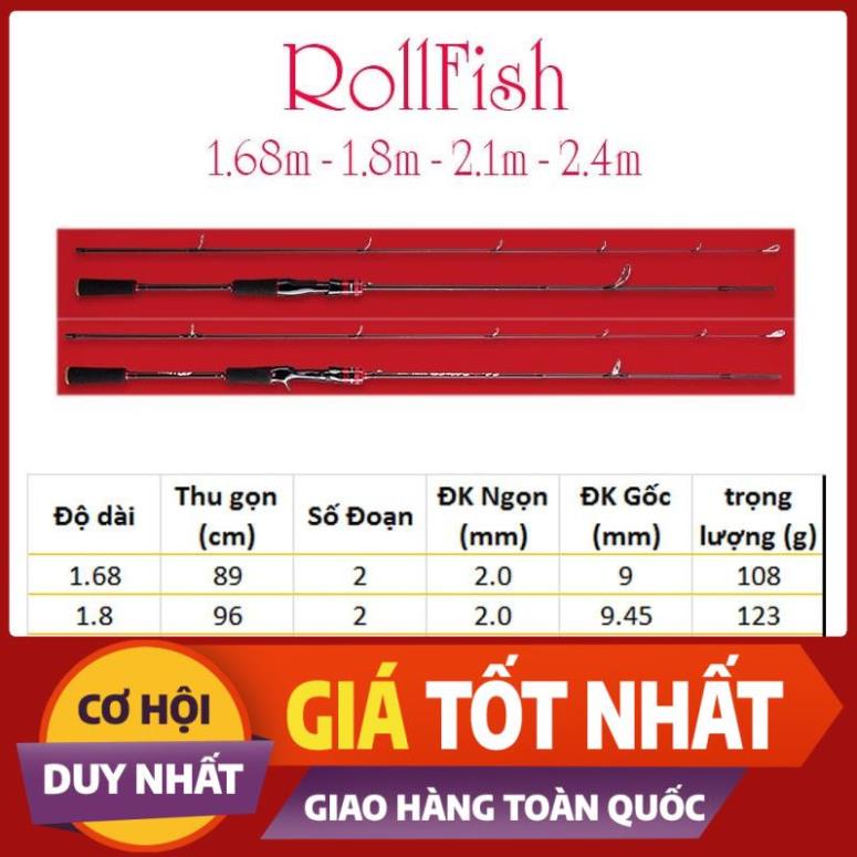 Cần câu lure máy ngang và máy đứng carbon RollFish đầu bu chống xoắn Shop Đồ câu phía bắc