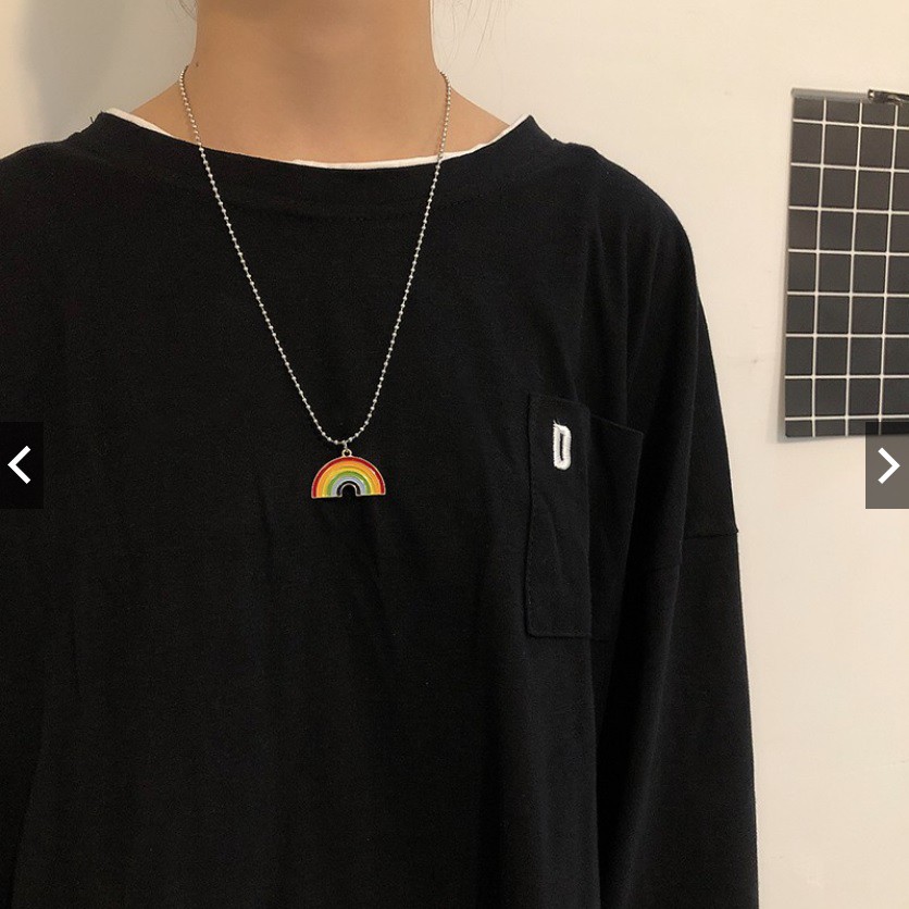 Vòng đeo cổ - Dây chuyền mặt HOA 7 MÀU cho nam và nữ - hợp kim titan màu bạc cực đẹp - PK011