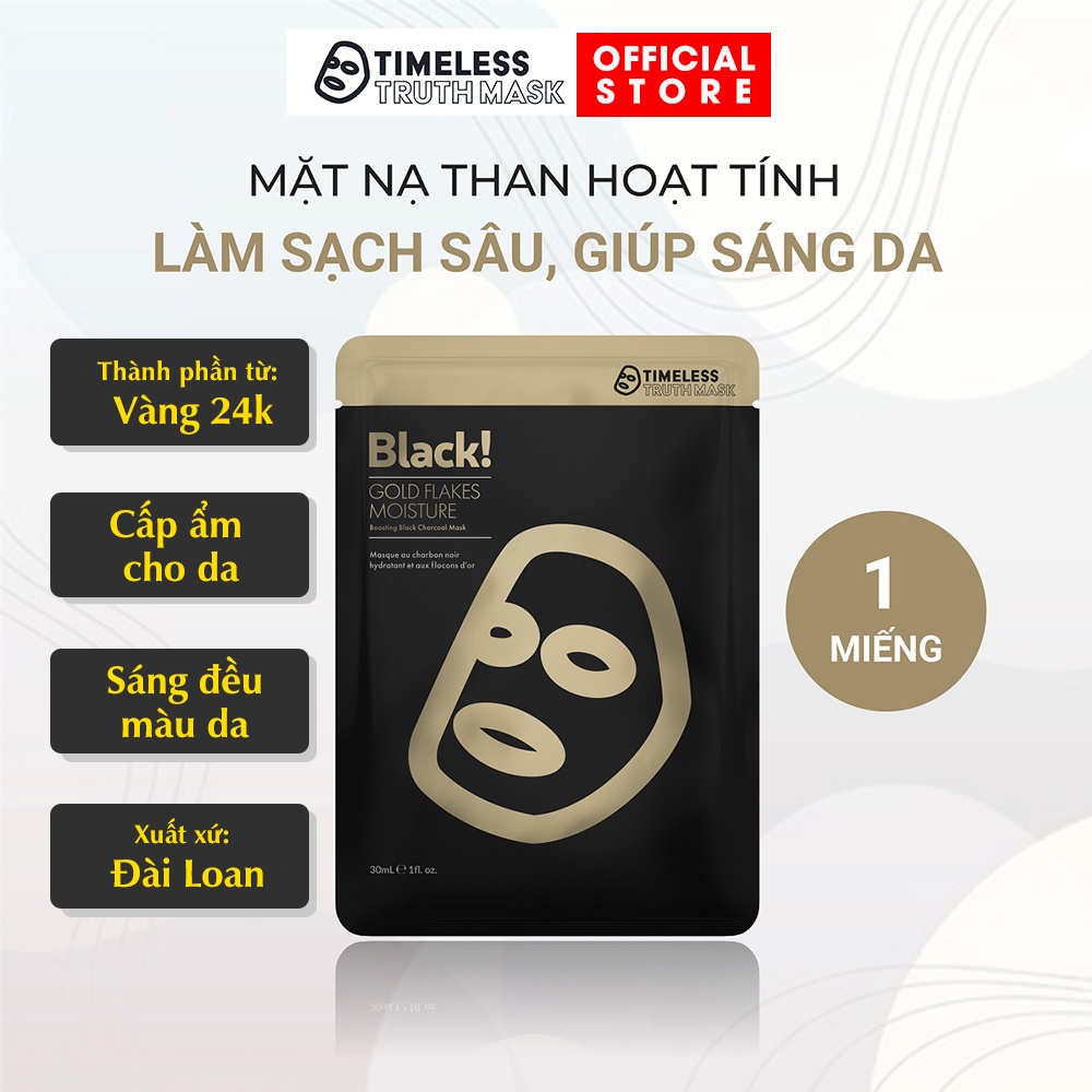 Mặt nạ vàng 24K than hoạt tính dưỡng ẩm, giúp da mềm mại và sáng mịn Timeless Truth Mask - Gold Flackes (30ml/miếng)