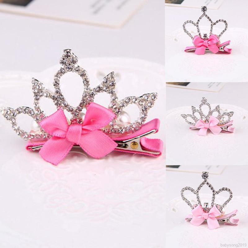 Kẹp Tóc Hình Vương Miện Đính Đá Xinh Xắn Cho Bé Gái