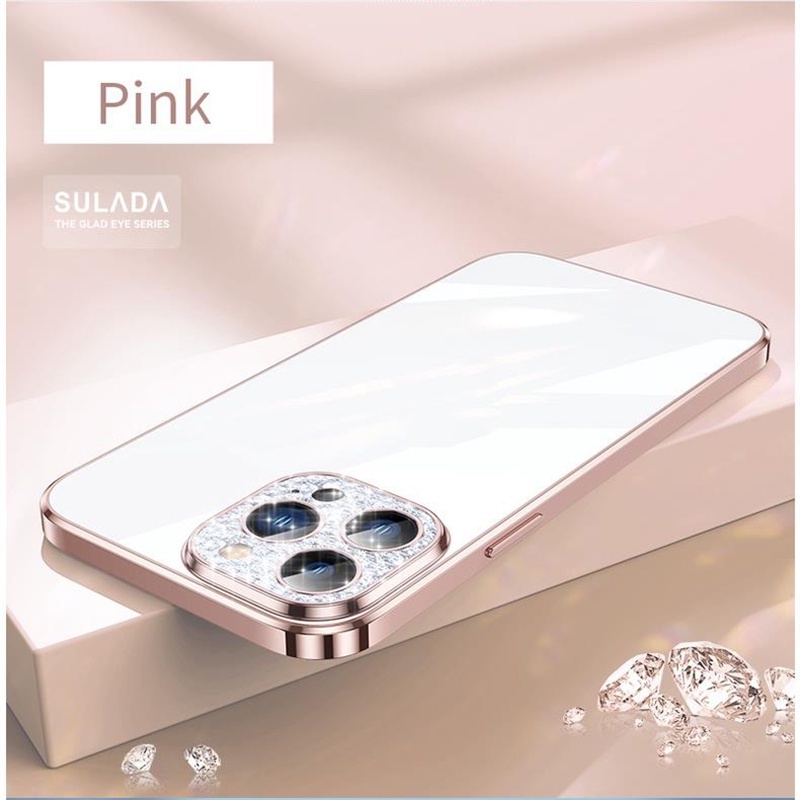 Ốp Điện Thoại Cứng Mạ Kim Cương Trong Suốt Chống Sốc Cho iPhone 13/13 Pro Max/12 Pro Max/11 Pro Max