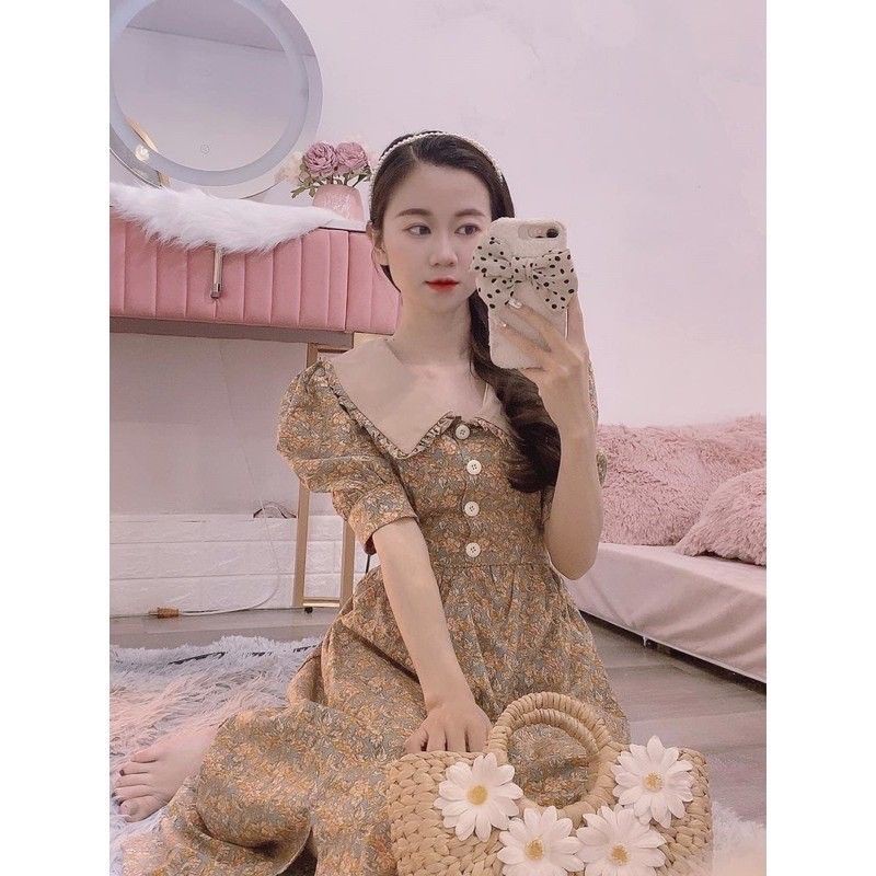 [Mã FAGREEN1505 giảm tới 30K đơn 99K] Váy Hoa Nhí Cổ Bèo Vintage [ BÁN SỈ ] 🌺 Đầm Hoa Nhí Dáng Dài One Boutique | BigBuy360 - bigbuy360.vn
