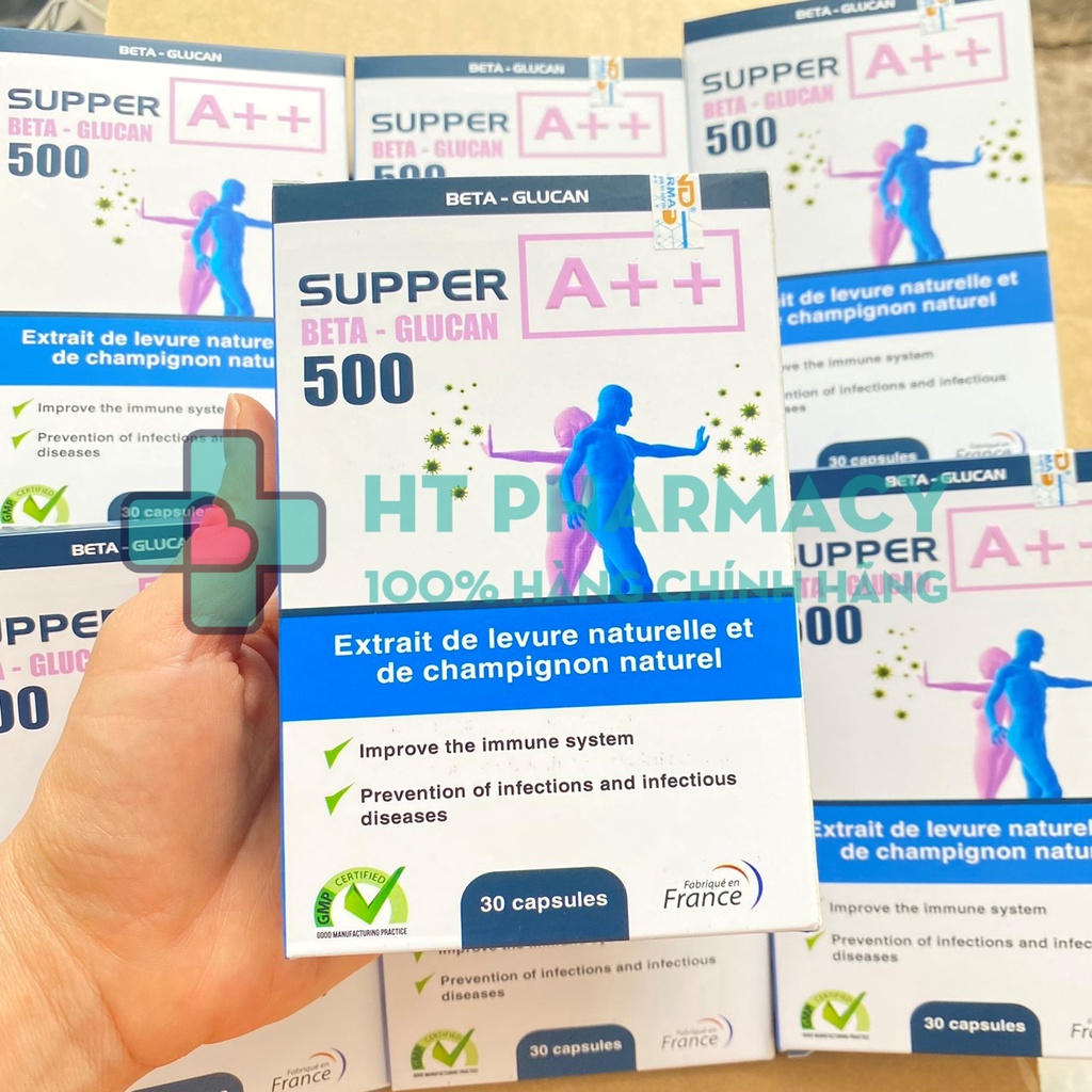 Viên Uống BetaGlucan - Beta Glucan 500 Supper A++ Hỗ Trợ Tăng Sức Đề Kháng