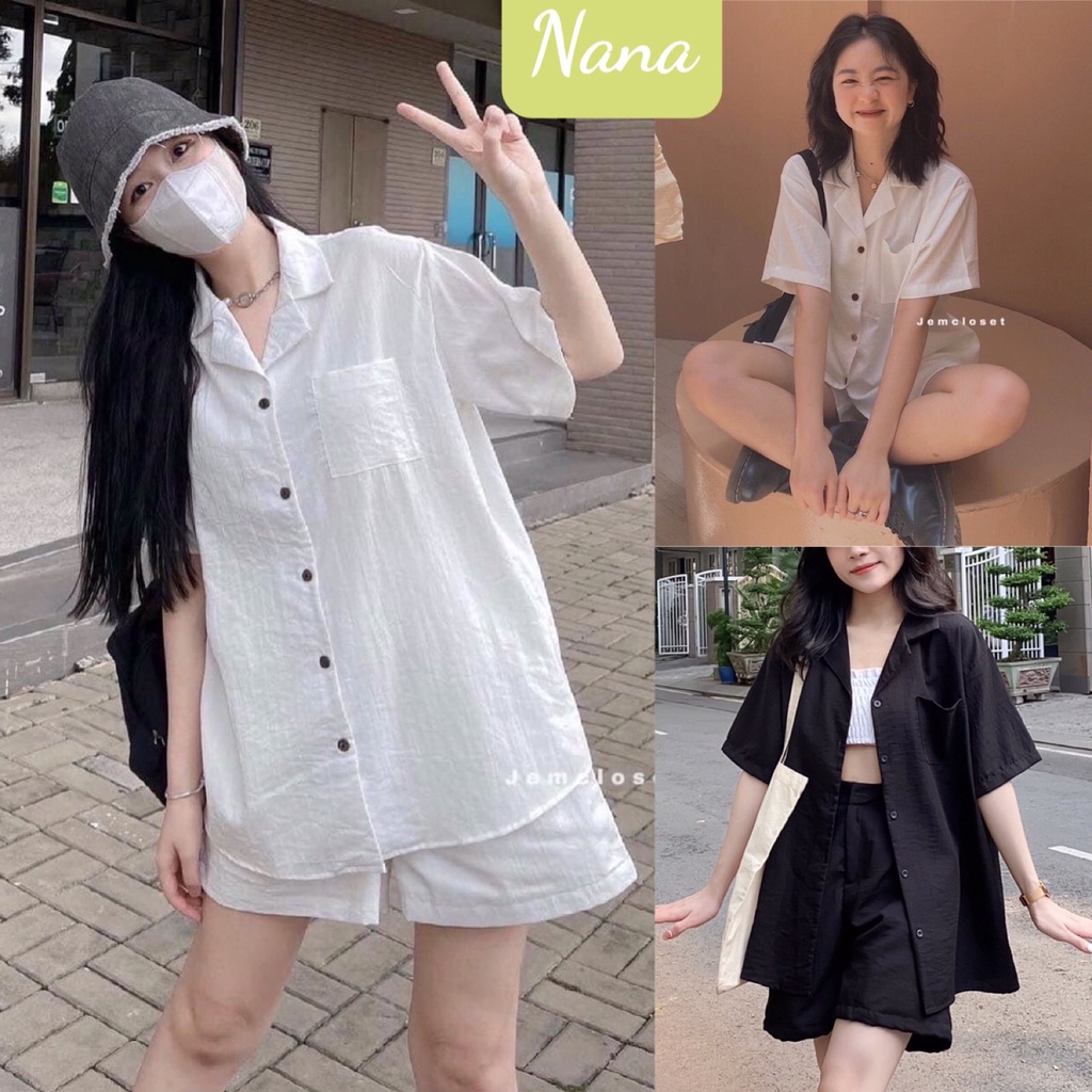 Set 2 món Đũi BLAZER / Bộ đồ nữ hè tay lỡ kèm quần short phong cách cá tính Ulzzang