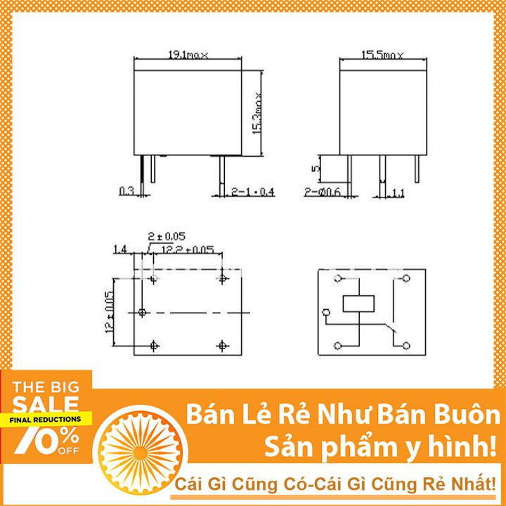 Relay 5V 10A 5 Chân SRD-05VDC-SL-C - NTHN