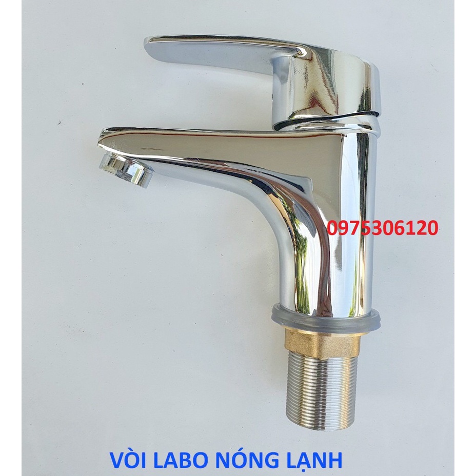 [LOẠI 1-HÀNG ĐÚC] Vòi Rửa Mặt Lavabo Nóng Lạnh Cao Cấp N3009 Fotar đồng thau mạ crom và 2 dây,la si nl tay lồi