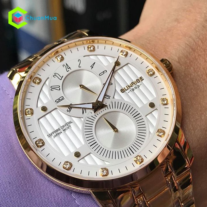 Đồng Hồ Nam SUNRISE Kính Sapphire