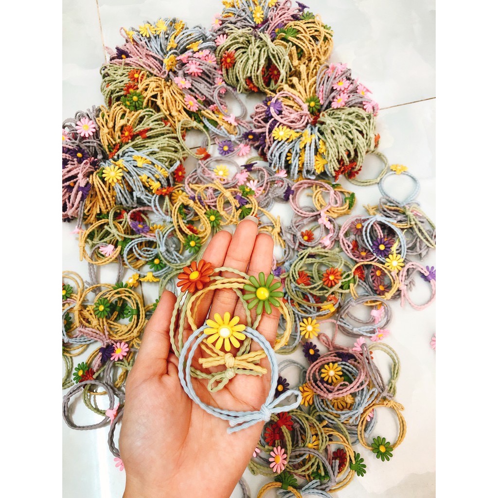 Chun Buộc Tóc Hoa Cúc Họa Mi ,Dây Cột Tóc Daisy Hoa Cúc Loại Đẹp Co Giãn Xinh Xắn,Nhiều Màu Dành Cho Nữ