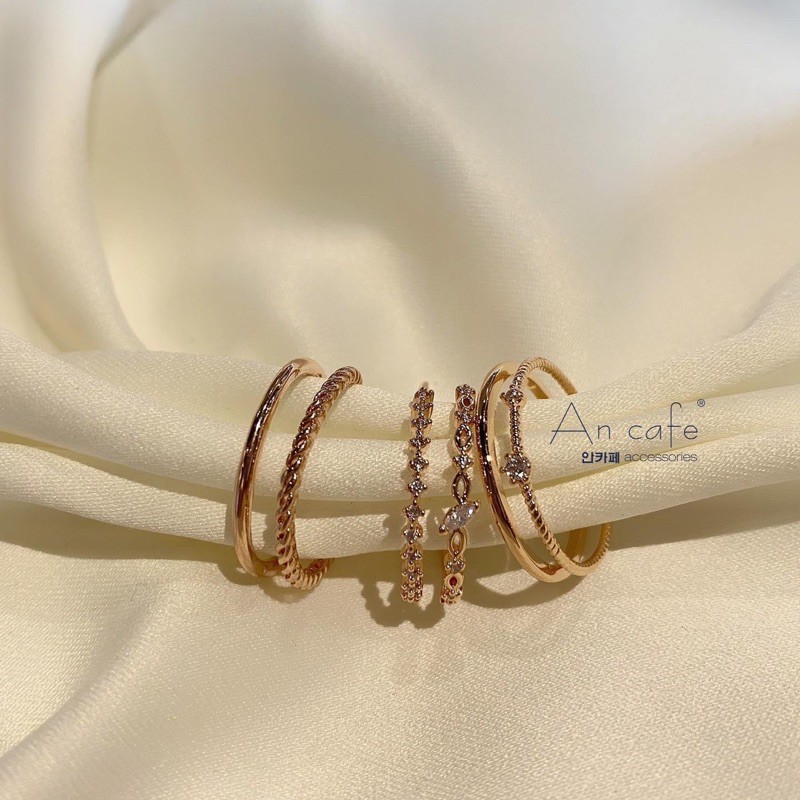 Nhẫn nữ , trơn, đôi, đính đá, thời trang, hàn quốc