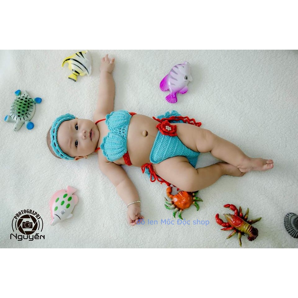 Bikini len cho bé gái chụp hình 0-12 tháng