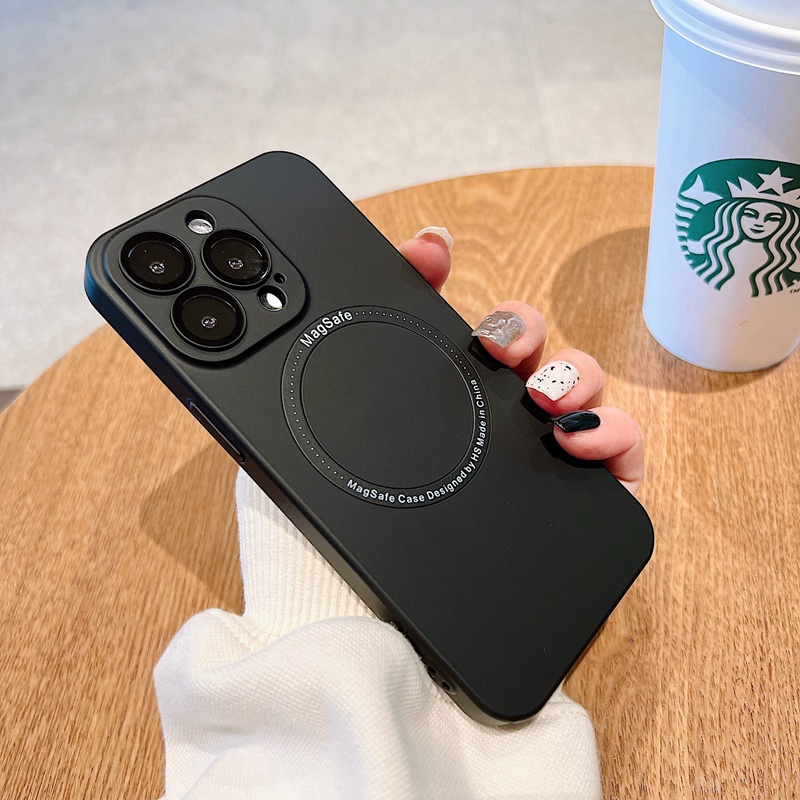 Ốp Điện Thoại Cứng Nhám Từ Tính Chống Dấu Vân Tay Cho iPhone 12 13 14 Pro Max 14 Plus