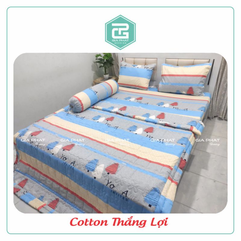 Bộ 5 món chăn ga Thắng Lợi 100% cotton chuẩn logo (inbox chọn mẫu ) | BigBuy360 - bigbuy360.vn