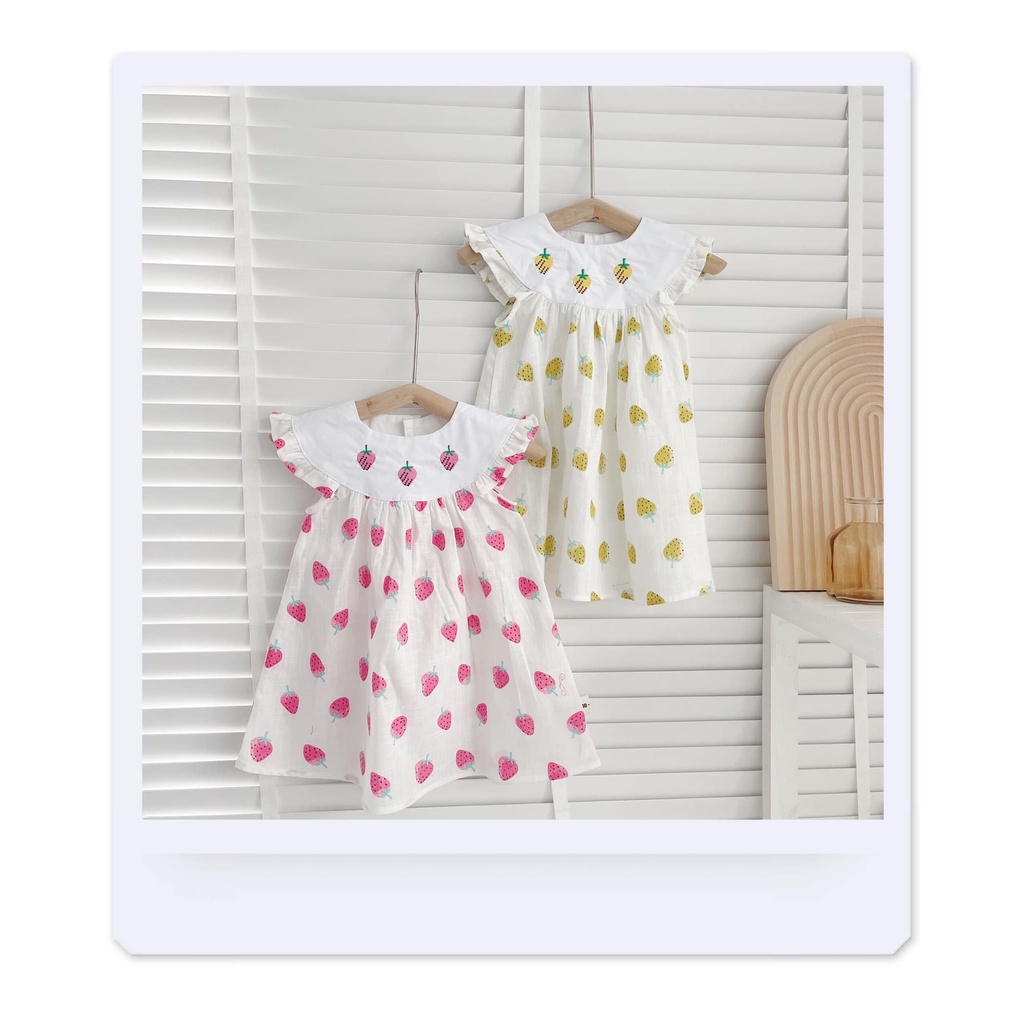 Váy dâu tây cộc tay