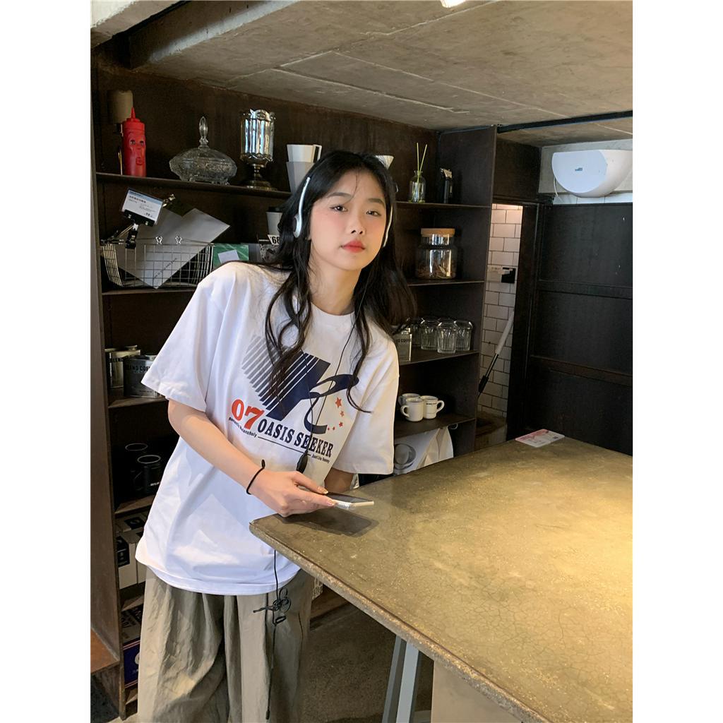 「 WELOVE1 」Áo Thun Tay Ngắn Cổ Tròn In Họa Tiết Thời Trang Mùa Hè Cho Nữ