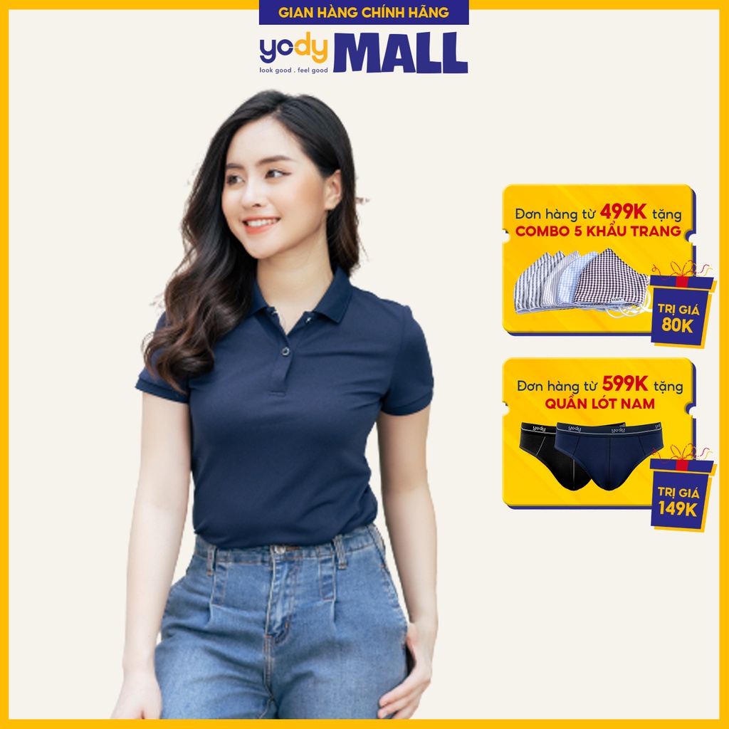 Áo thun polo nữ YODY cổ trơn độc đáo thoáng khí bền màu chính hãng APN4388