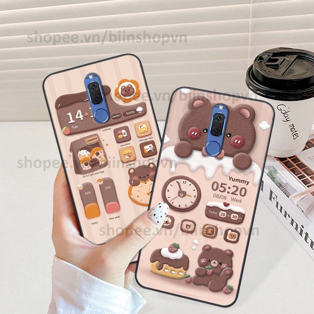 Ốp Huawei Nova 2i in 3D icon gấu nổi siêu xinh, siêu đáng yêu, cá tính phong cách