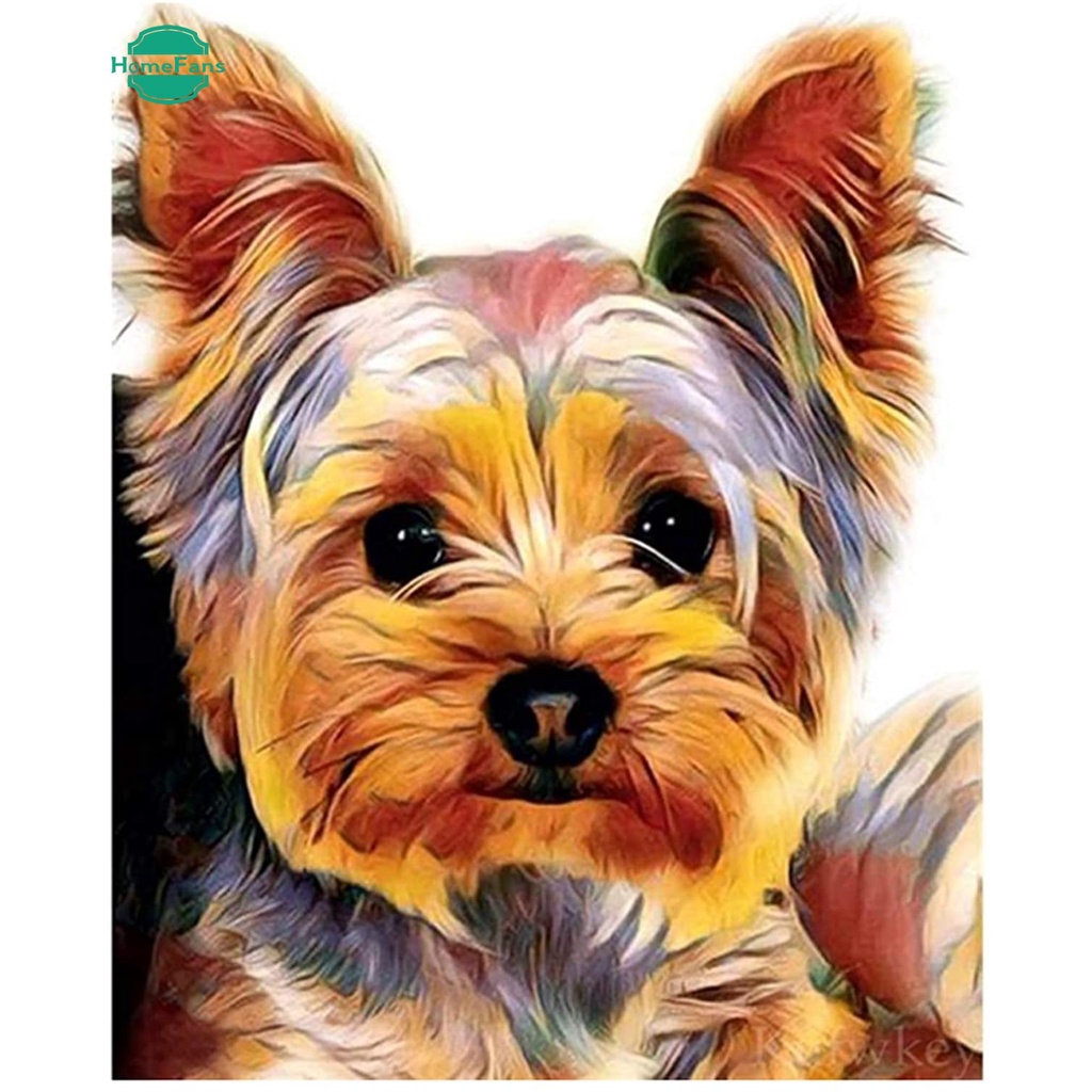 Bộ dụng cụ làm tranh đính kim cương giả hình cún con xinh xắn tự làm 30x40cm