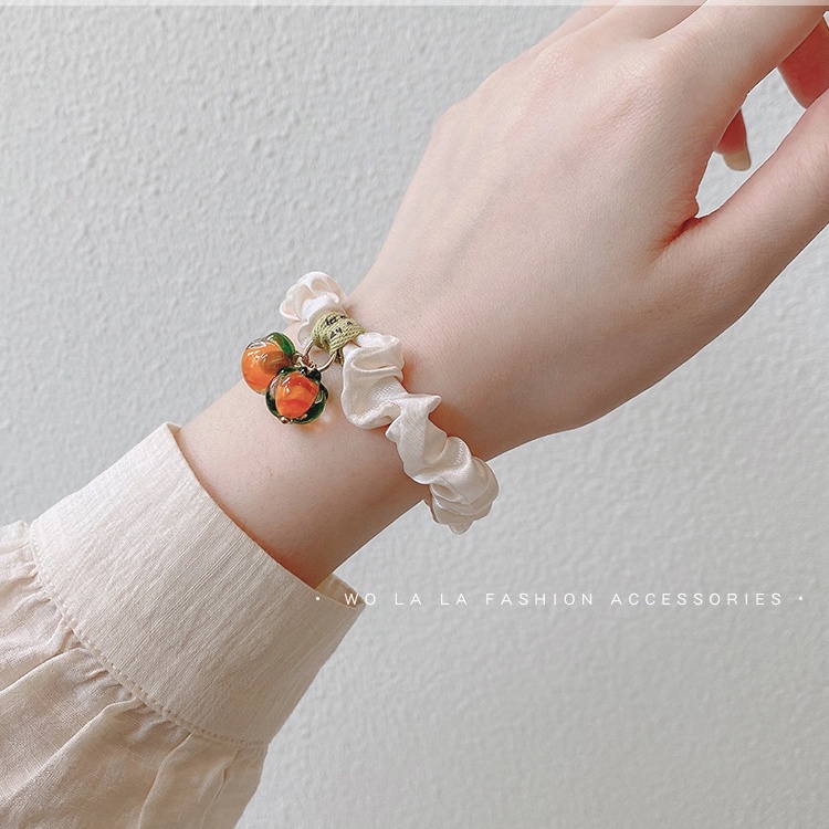 Dây cột tóc cao su bản lớn họa tiết trái cây phong cách mùa hè mới xinh xắn