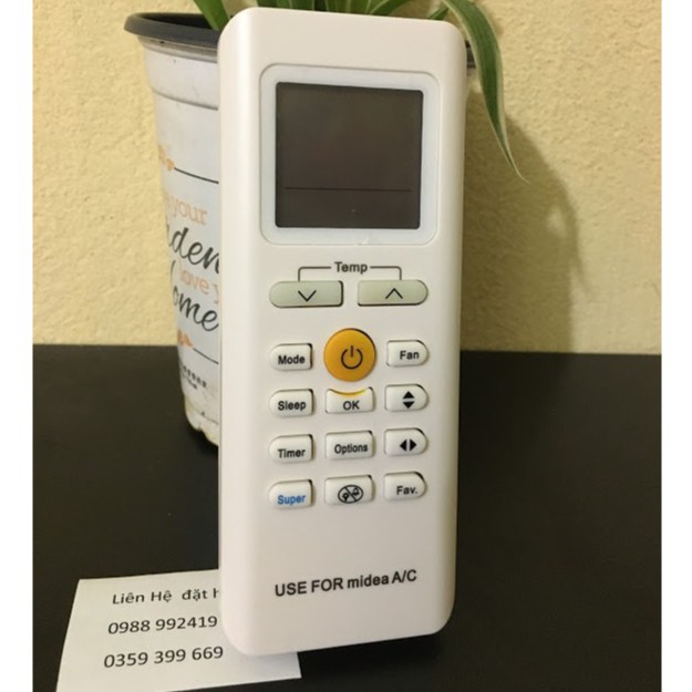 Remote Điều Khiển điều hòa Midea,remote điều khiển điều hòa Midea nút vàng tròn