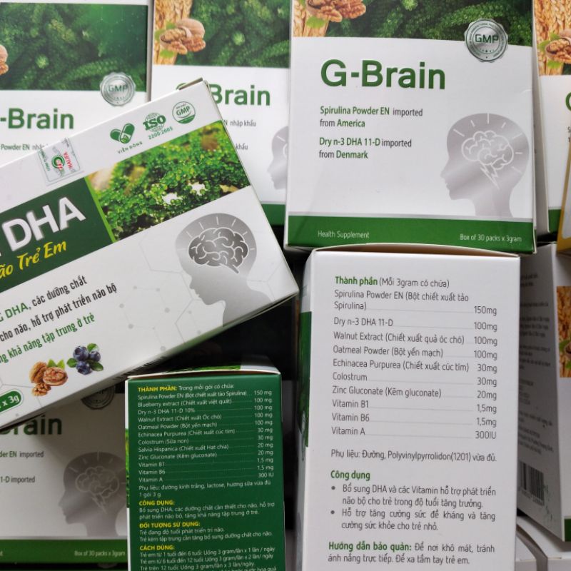 Gbrain - G-Brain - Ích Não Nhi OneBrain - Brain DHA - Sun IQ - hỗ trợ bổ não, sáng mắt, tăng đề kháng cho trẻ em