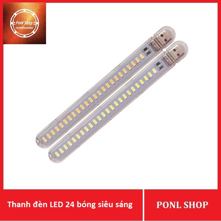 Thanh đèn LED mini 24 bóng siêu sáng cổng cắm USB thích hợp để bàn học, đọc sách đầu giườ