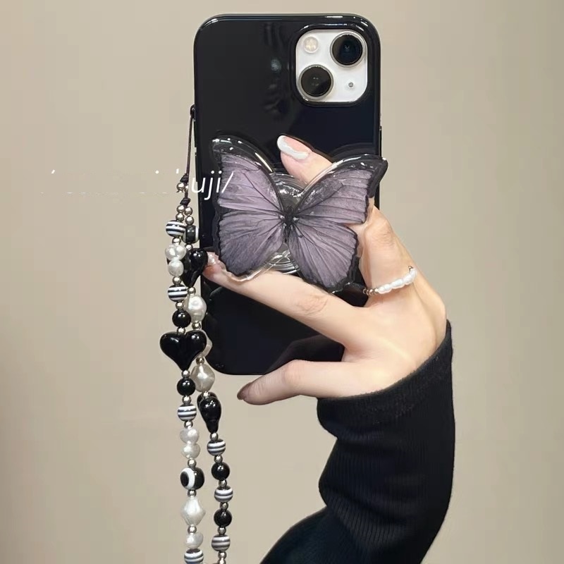 Ốp Điện Thoại tpu Dẻo Họa Tiết Bươm Bướm Kèm Dây Đeo Cho Iphone12 pro max 11 pro max xs max 7plus 8plus xr x 13promax
