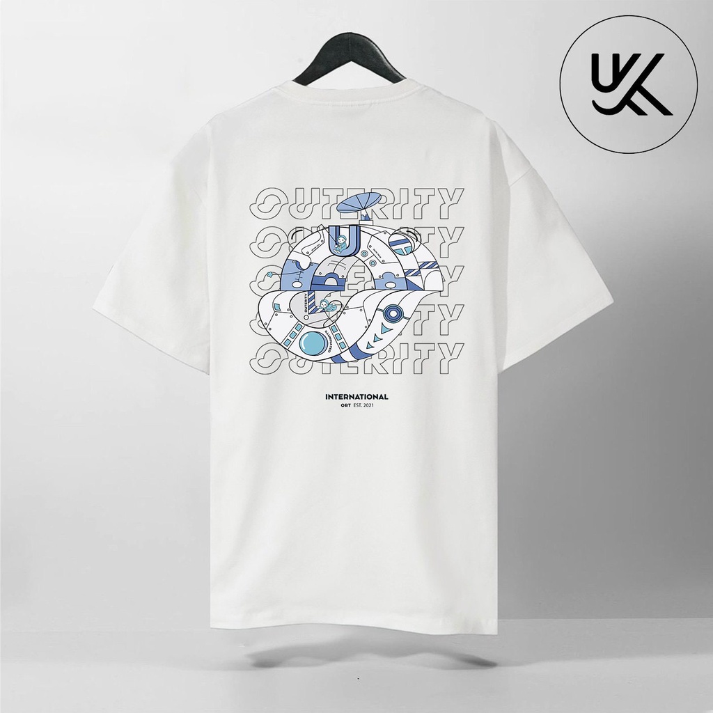 Áo thun tay lỡ OUTERITY SPACE XANH LÁ ĐẬM TO KKIMSHOP , Áo thun unisex nam nữ form rộng oversize chất liệu Cotton Thái