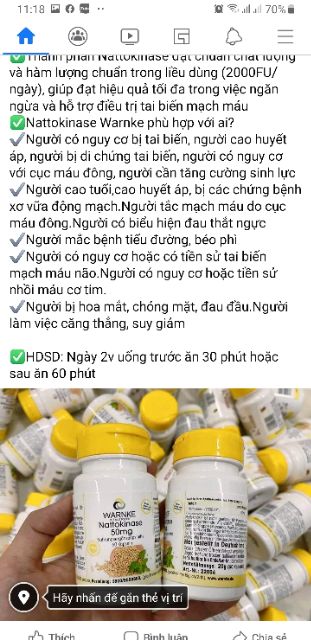 Sản phẩm Nattokinase warke Đức 60v