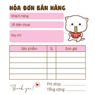 Hoá đơn nhỏ dễ thương 100 trang