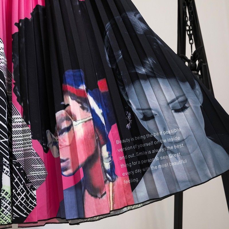 Chân Váy Xếp Ly Lưng Cao Dáng Ôm In Họa Tiết Hoạt Hình mickey Dễ Phối Đồ Thời Trang Mùa Hè Cho Nữ