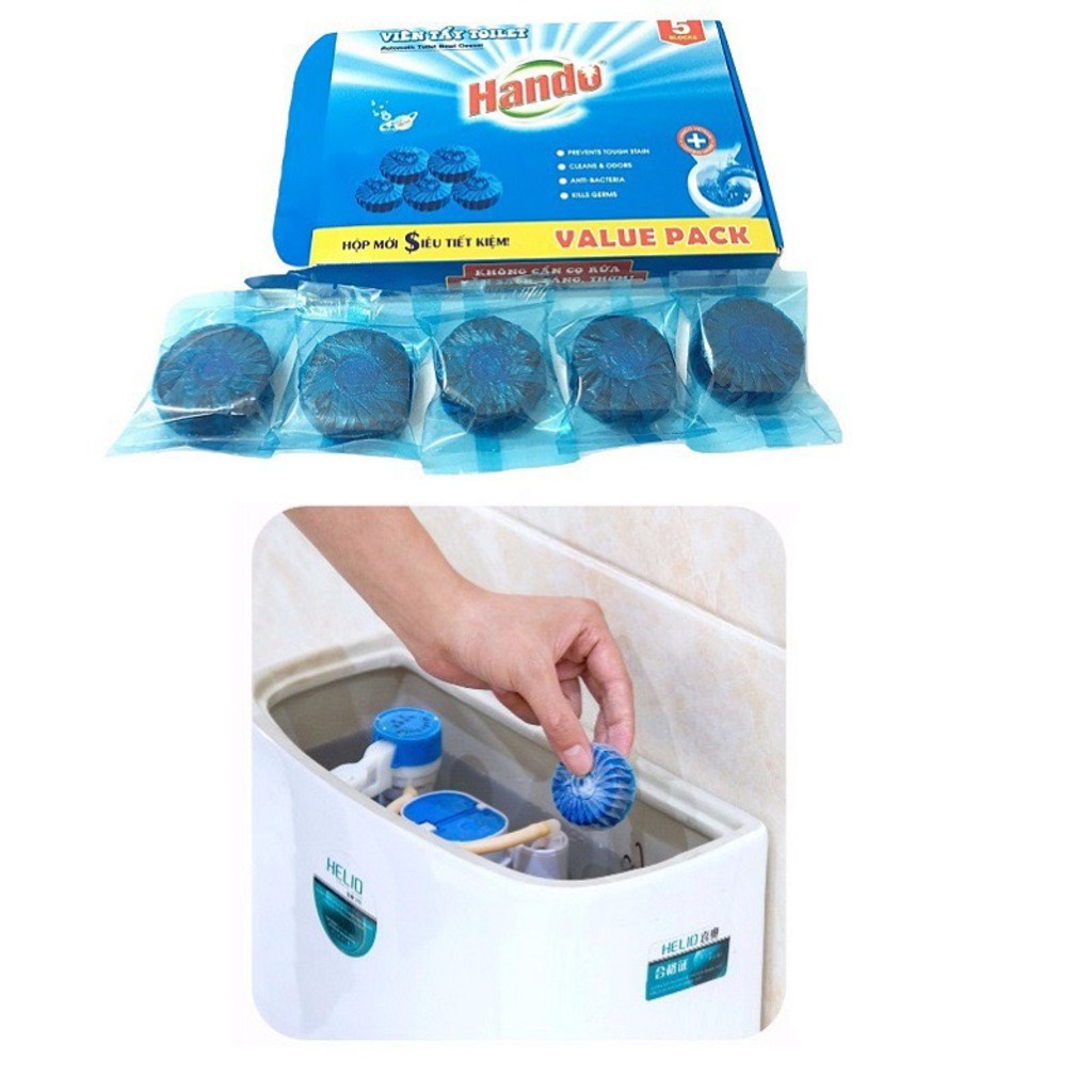 Viên tẩy bồn cầu Hando viên thả bồn cầu diệt khuẩn khử mùi toilet thế hệ mới tẩy sạch vệ sinh bám bẩn CozyBin