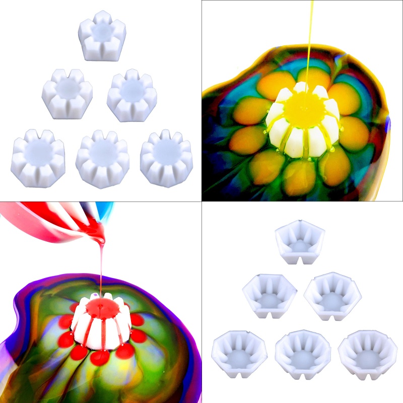Whi Split Cup for Paint Pouring Flower Pour Cups for Making Painting Tools Drawing