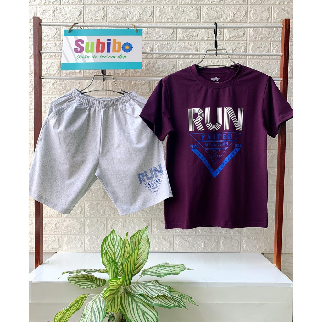 Đồ bộ có tay trẻ em mẫu RUN 100% thun cotton cao cấp