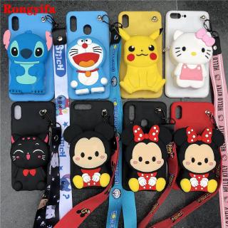 For Samsung Galaxy Note 20 Ultra A51 A71 M31 M51 Wallet Case 3D Doraemon Stitch Mickey Minnie Cartoon Coin Cover
