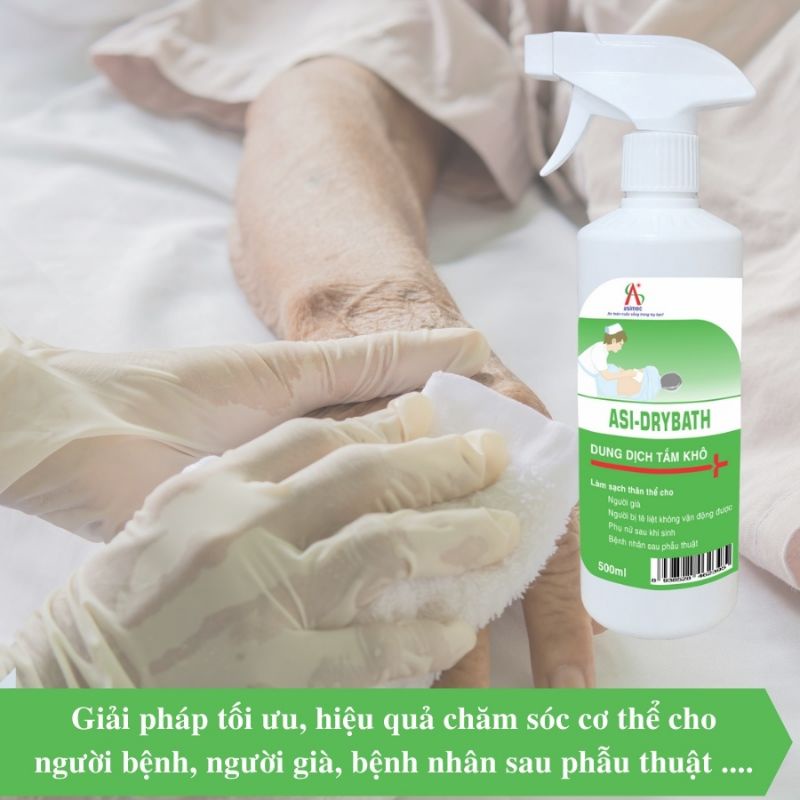 Chai xịt tắm khô cho người bệnh, mẹ sau sinh, người già ASI DRY BATH chai 500ml  - UNIV