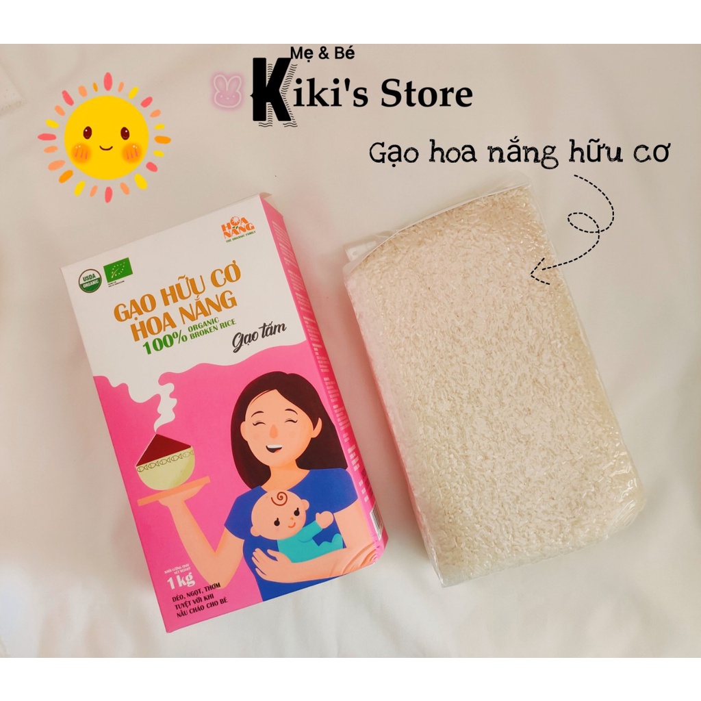Gạo hữu cơ cho bé ăn dặm / Gạo Hoa Nắng hữu cơ hộp 1kg