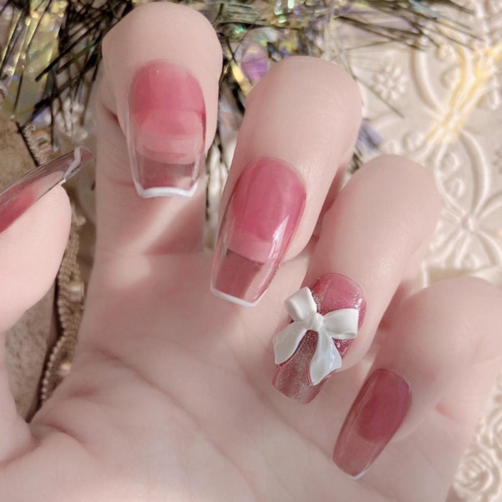 Khuôn Silicone Trong Suốt Họa Tiết Ruy Băng 3D Chuyên Dụng Cho Trang Trí Móng Nghệ Thuật DIY