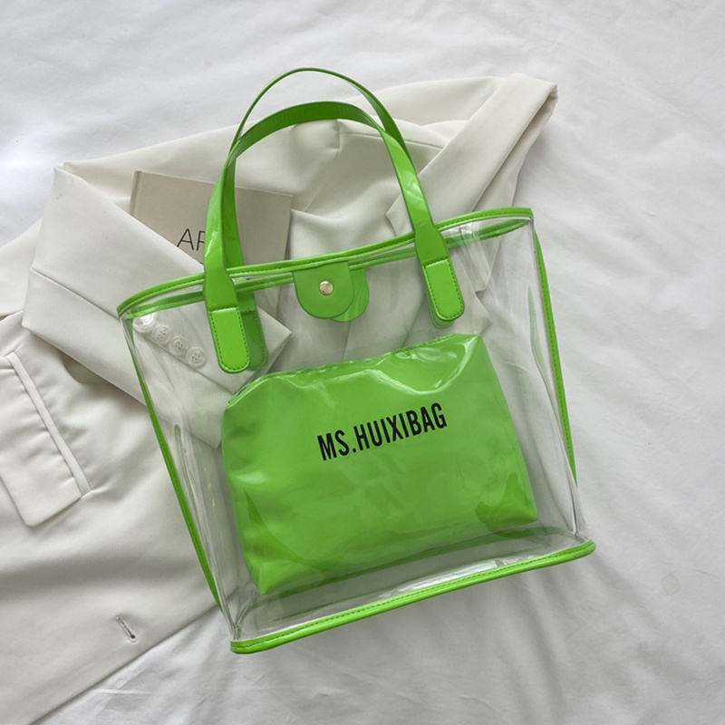 Túi Đeo Vai Bằng Nhựa PVC Trong Suốt Chống Thấm Nước Cho Nữ