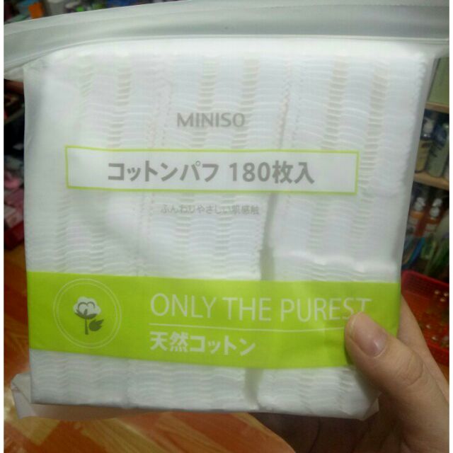 😊Bông tẩy trang Miniso 180 miếng