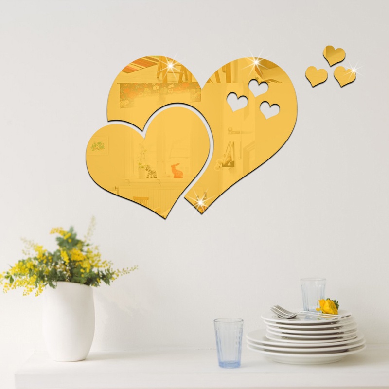 Miếng Dán Tường Họa Tiết Trái Tim 3D Chống Thấm Nước Chống Ăn Mòn Trang Trí Nhà Cửa DIY