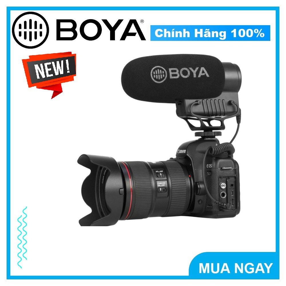 BOYA BY-BM3051S - Hàng Chính Hãng - Mic thu âm cổng 3.5mm | Dành cho Máy ảnh DSLR/Máy quay phim/Máy ghi âm