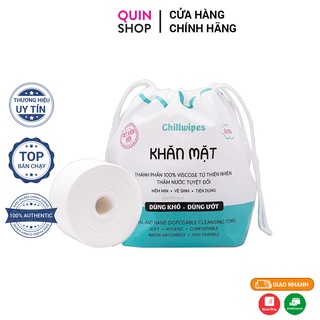 Khăn Mặt Khô Dùng 1 Lần Chillwipes Lau Khô Và Ướt Cuộn 80 Khăn