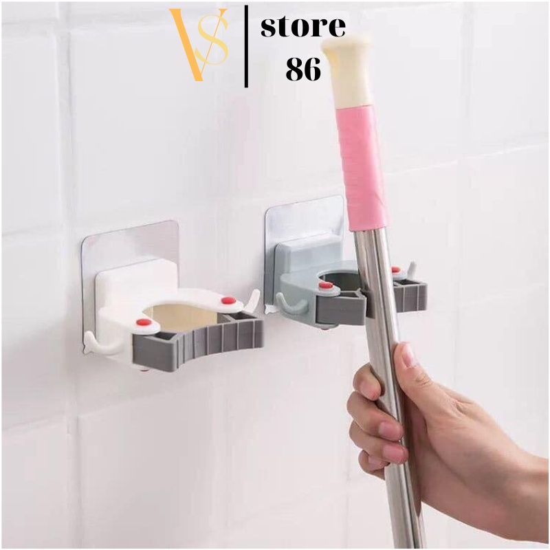 Giá gắn tường dùng để treo chổi/cây lau nhà tiện lợi cho nhà tắm / nhà bếp
