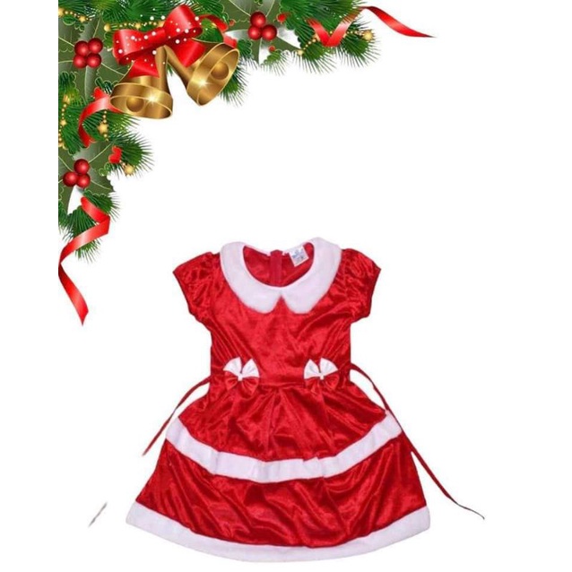 Đầm noel nhung mềm mịn cho bé gái
