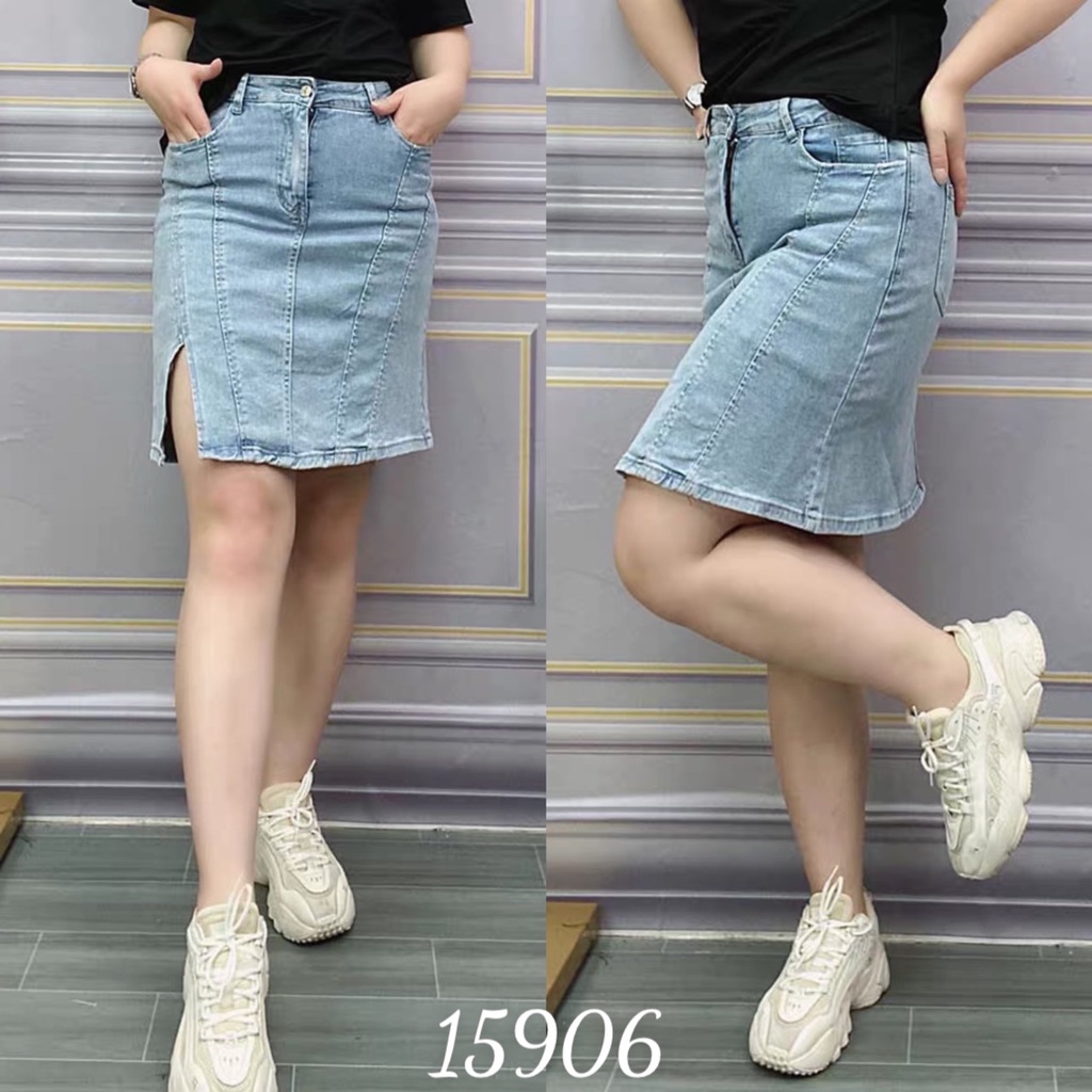 Quần váy jean Bigsize xẻ 15906