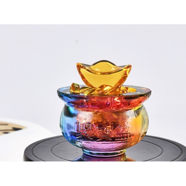 Combo Bát Tụ Bảo Lưu Ly Bảy Sắc Size 5cm + 30 thỏi vàng 1.5cm + 1 thỏi size 5cm