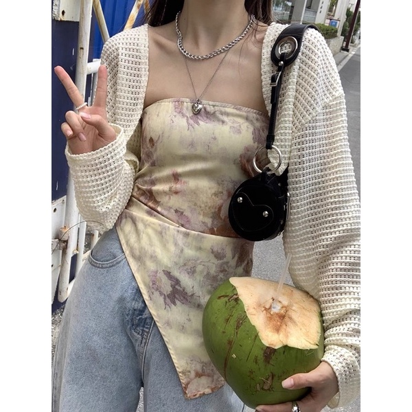 Set áo ống nhún + áo khoác lưới