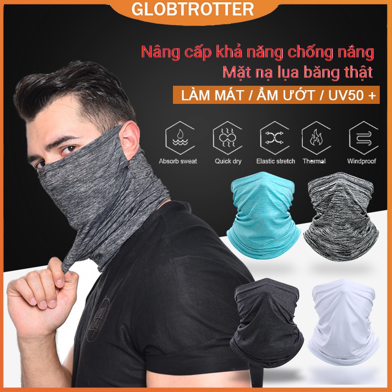 【COD & Hàng Có Sẵn】Khăn Ống Đi Phượt Đa Năng Có Thể Dùng Làm Khẩu Trang Che Nửa Mặt Chất Liệu Lụa Lạnh Tiện Dụng