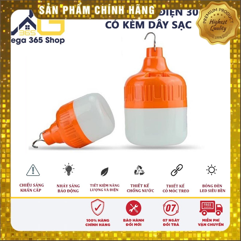 Bóng đèn tích điện- Bóng đèn led sạc tích điện 40W - Bóng đèn led tích điện năng lượng mặt trời - TuanBoutique