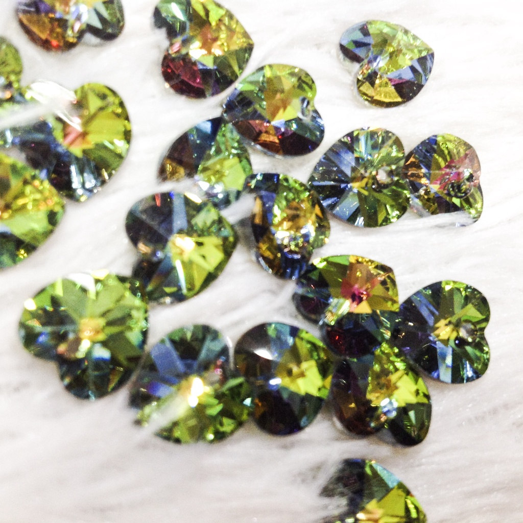 Hạt đá pha lê hình trái tim nhiều màu cao cấp siêu đẹp lấp lánh dùng làm vòng tay sang trọng